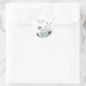 Minimalistisch aardeblauw botanisch Baby shower Ronde Sticker (Tas)