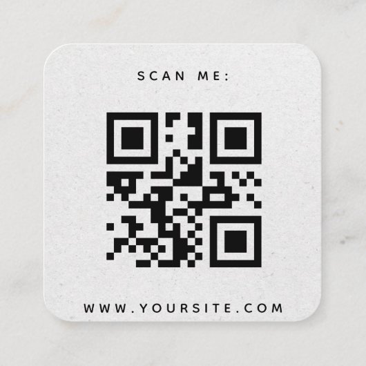 Minimalistisch aardkorftpapier QR-code bruiloft RS Informatiekaartje (Achterkant)
