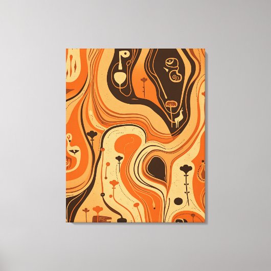 minimalistisch aards Abstract patroon Canvas Afdruk (Voorkant)