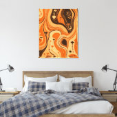 minimalistisch aards Abstract patroon Canvas Afdruk (Insitu (Slaapkamer))