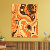 minimalistisch aards Abstract patroon Canvas Afdruk (Insitu (Woonkamer))