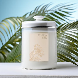 Minimalistisch aards bloemenkaarsenlabel voedselcontainer etiket