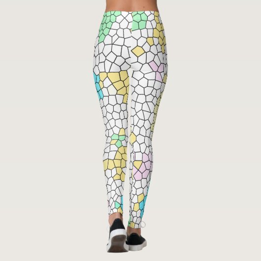 Minimalistisch Abstract Bleek kunstdekleteltextiel Leggings (Achterkant)