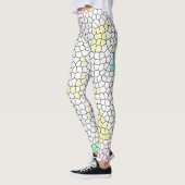 Minimalistisch Abstract Bleek kunstdekleteltextiel Leggings (Links)