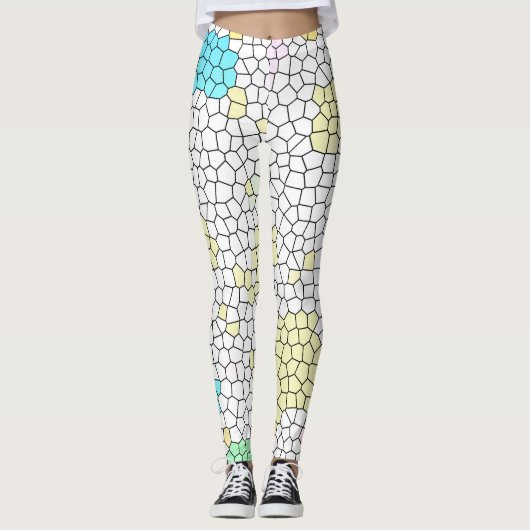 Minimalistisch Abstract Bleek kunstdekleteltextiel Leggings (Voorkant)