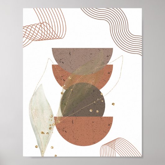 Minimalistisch Abstract Boho Design Poster (Voorkant)