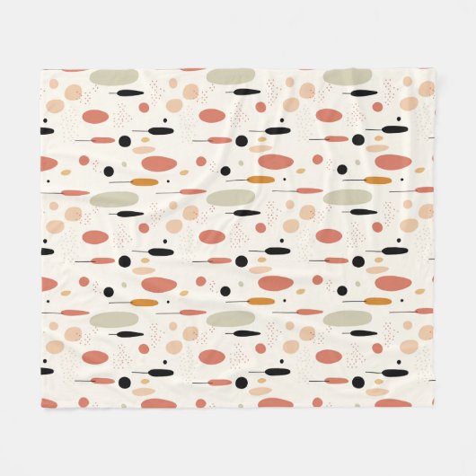 Minimalistisch Abstract Boho-patroon Fleece Deken (Voorkant (Horizontaal))