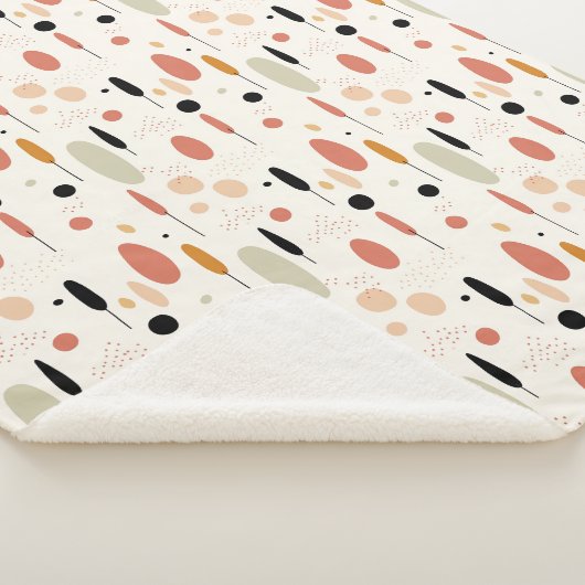 Minimalistisch Abstract Boho-patroon Sherpa Deken (3/4)