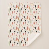 Minimalistisch Abstract Boho-patroon Sherpa Deken (Voorkant)