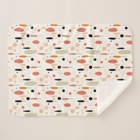 Minimalistisch Abstract Boho-patroon Sherpa Deken (Voorkant (horizontaal))