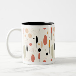 Minimalistisch Abstract Boho-patroon Tweekleurige Koffiemok