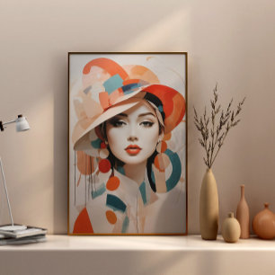 Minimalistisch Abstract Boho Woman Wall Art Poster