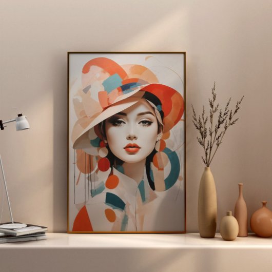 Minimalistisch Abstract Boho Woman Wall Art Poster