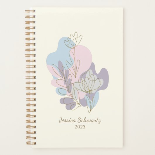 Minimalistisch Abstract deegboek op maat Planner (Voorkant)