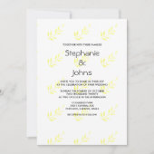 Minimalistisch Abstract geel blad Artsy bruiloft Kaart (Voorkant)