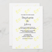 Minimalistisch Abstract geel blad Artsy bruiloft Kaart (Voorkant / Achterkant)