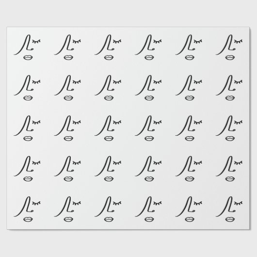 Minimalistisch Abstract gezicht modern kunstontwer Cadeaupapier (Vlak)