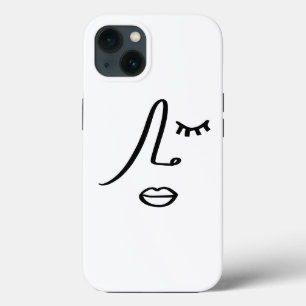 Minimalistisch Abstract gezicht modern kunstontwer Case-Mate iPhone Case