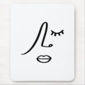 Minimalistisch Abstract gezicht modern kunstontwer Muismat (Voorkant)