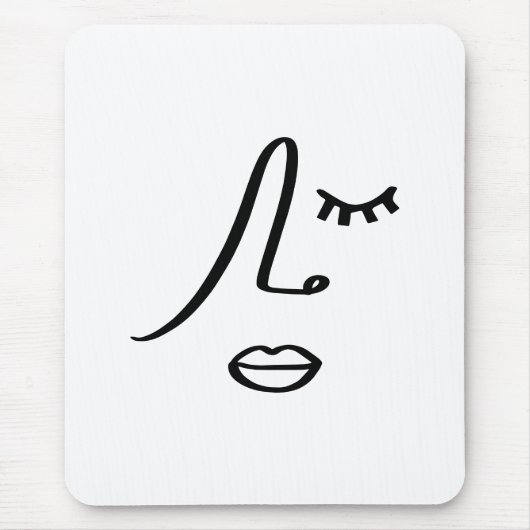 Minimalistisch Abstract gezicht modern kunstontwer Muismat (Voorkant)