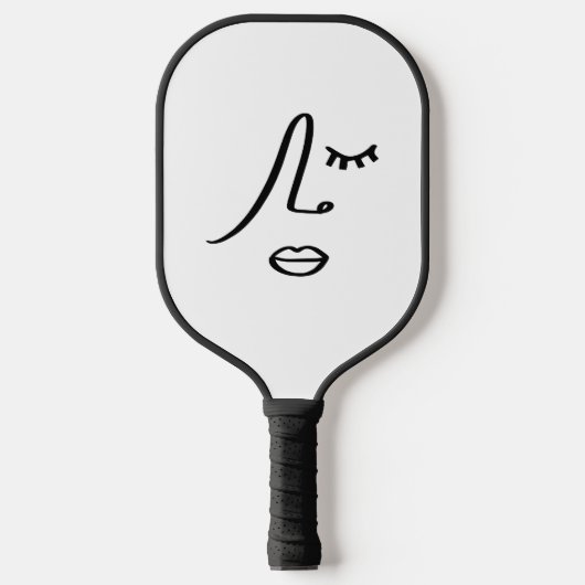 Minimalistisch Abstract gezicht modern kunstontwer Pickleball Paddle (Voorkant)