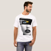 Minimalistisch abstract gezicht t-shirt (Voorkant volledig)