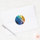 Minimalistisch Abstract honingraatpatroon Ronde Sticker (Envelop)
