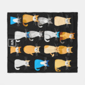 Minimalistisch abstract kattencollagemonogram fleece deken (Voorkant (Horizontaal))