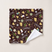 Minimalistisch Abstract kerstpatroon Bad Handdoek (Wasdoekje)