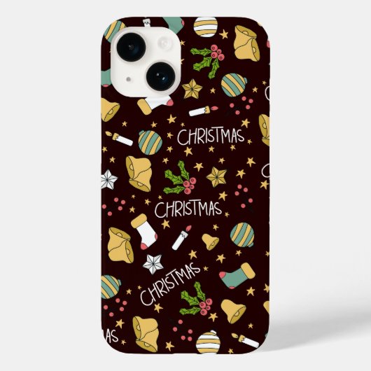 Minimalistisch Abstract kerstpatroon Case-Mate iPhone Case (Achterkant)