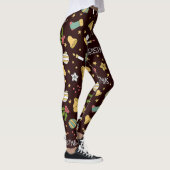 Minimalistisch Abstract kerstpatroon Leggings (Rechts)