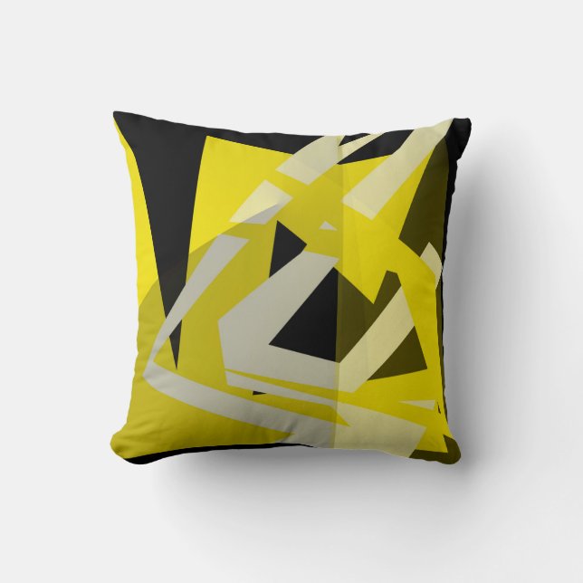 Minimalistisch Abstract kunstpatroon Zwart wit gee Kussen (Voorkant)