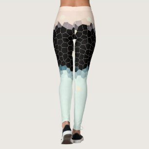 Minimalistisch Abstract kunstzwart roze Leggings