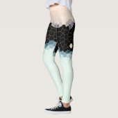 Minimalistisch Abstract kunstzwart roze Leggings (Links)
