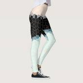 Minimalistisch Abstract kunstzwart roze Leggings (Rechts)