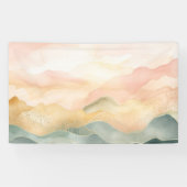 Minimalistisch Abstract Landschap in Soft Pastels. Spandoek (Horizontaal)