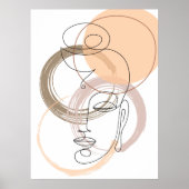 Minimalistisch Abstract lijnboedha-Poster Poster (Voorkant)