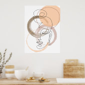 Minimalistisch Abstract lijnboedha-Poster Poster (Keuken)