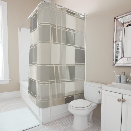 Minimalistisch Abstract met geometrisch patroon Douchegordijn (In situ)