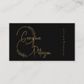 Minimalistisch Abstract modern zwart Visitekaartje (Voorkant)