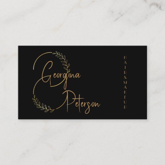 Minimalistisch Abstract modern zwart Visitekaartje (Voorkant)