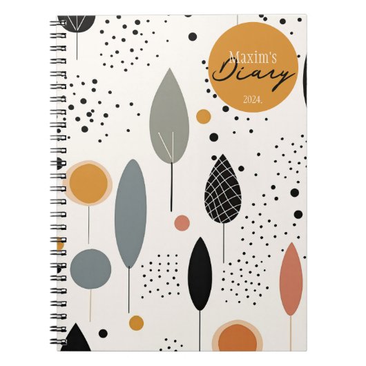 Minimalistisch Abstract Neutraal Patroon Sierkusse Notitieboek (Voorkant)