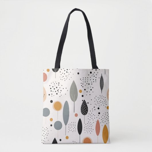 Minimalistisch Abstract Neutraal Patroon Sierkusse Tote Bag (Voorkant)