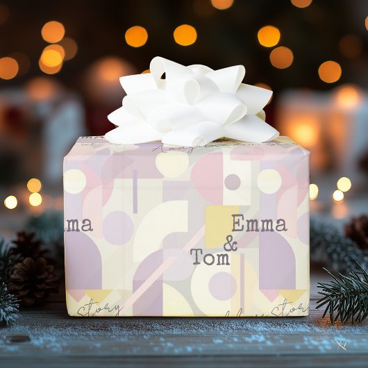 Minimalistisch abstract ontwerp met pastelkleuren cadeaupapier