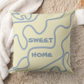 Minimalistisch abstract pastelgeel en violet kussen (Deken)