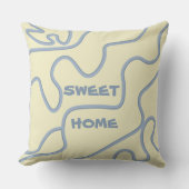 Minimalistisch abstract pastelgeel en violet kussen (Voorkant)