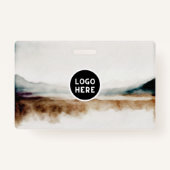 Minimalistisch Abstract patroon van natuurlijke Wa Badge (Achterkant)