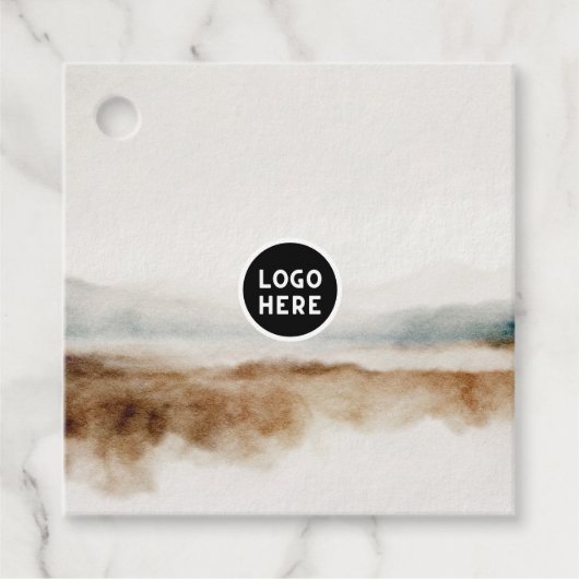 Minimalistisch Abstract patroon van natuurlijke Wa Bedankjes Labels (Voorkant)