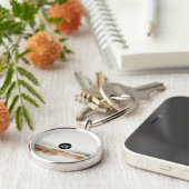 Minimalistisch Abstract patroon van natuurlijke Wa Sleutelhanger (Zijkant)