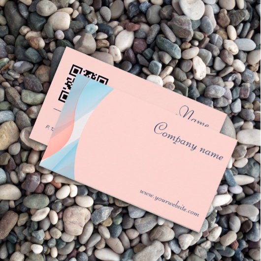 Minimalistisch abstract QR code pastel Visitekaart Visitekaartje